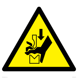 W030 Warning: Hand crushing between press brake tool